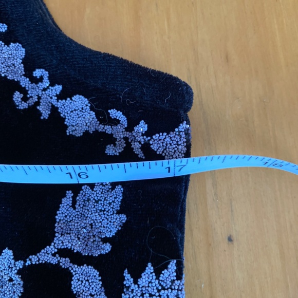 Cartise International Whimsygoth Beaded Velvet Top | Fairycore Floral Black - Picture 9 of 10